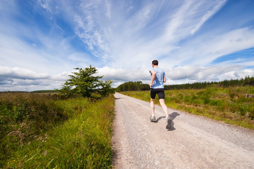 man running on trail